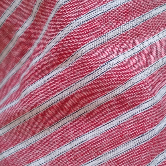 *** Re-Listed** Beautiful Max Studio Red w White Stripes Linen High Low Dress S - Picture 10 of 10